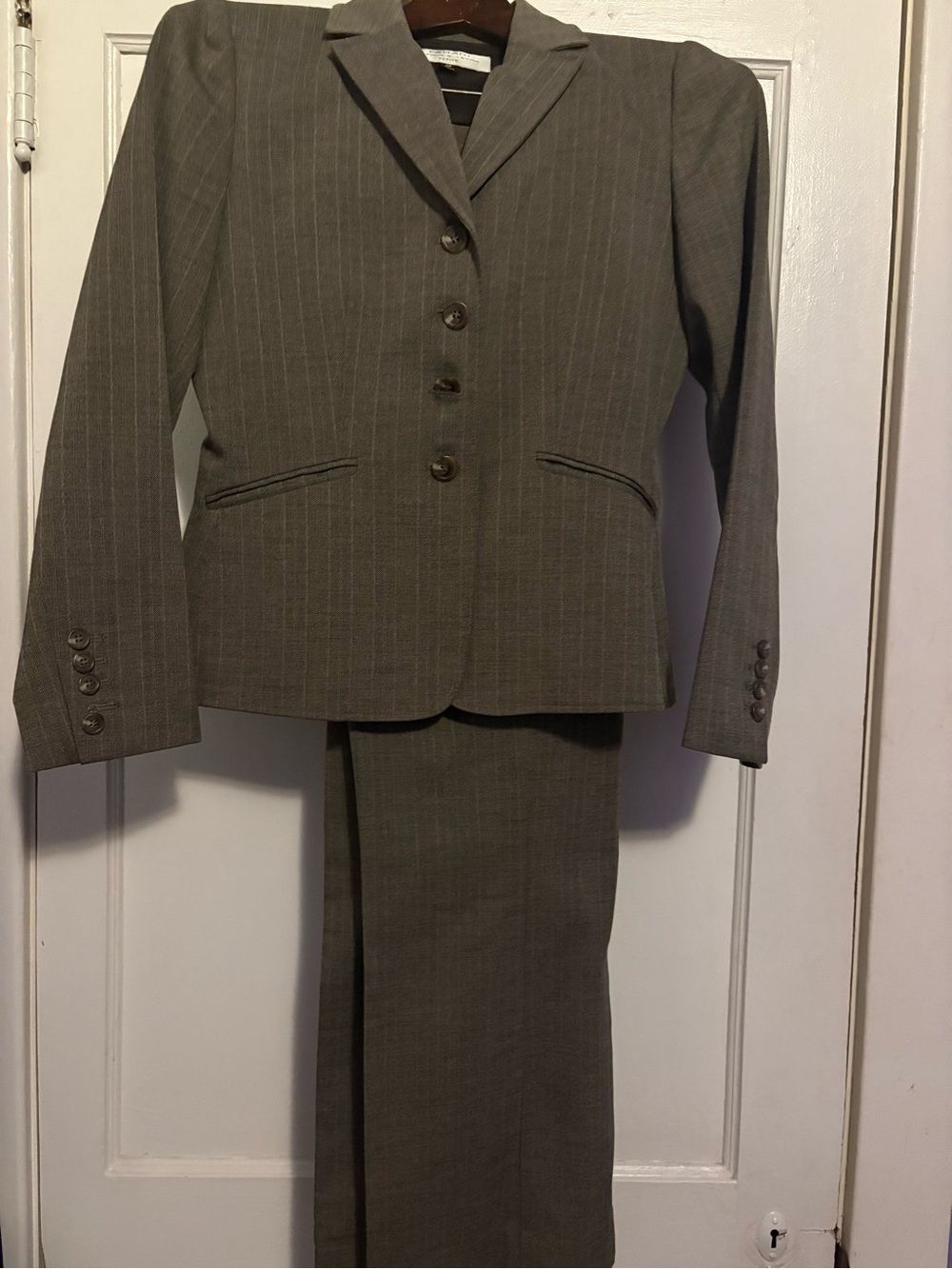 Tahari Gray Pinstripe Tailored Blazer